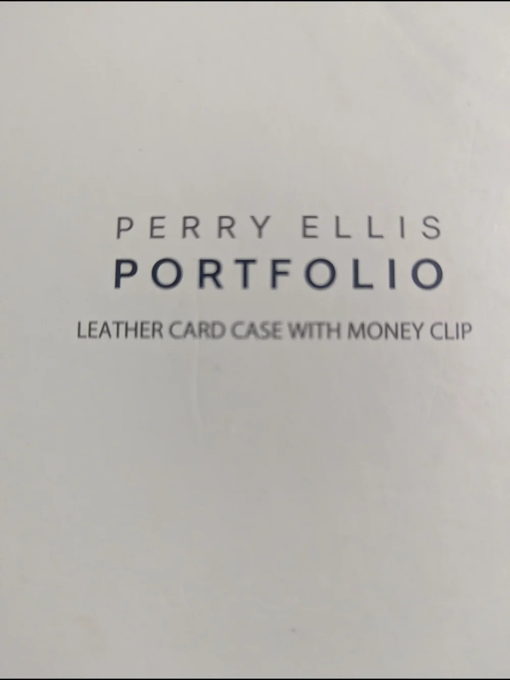 Perry Ellis Portfolio Black Leather Card Case with Money Clip